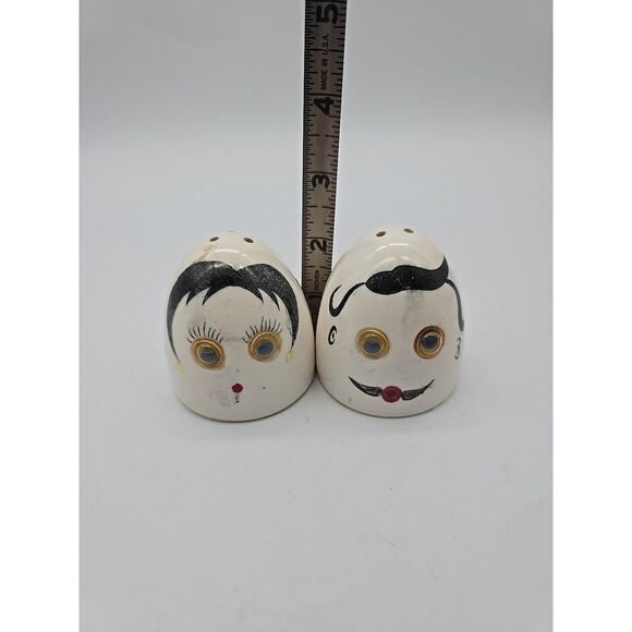 Vintage Mr & Mrs Humpty Dumpty Salt & Pepper Shakers Googly Eyes Japan - Picture 7 of 8